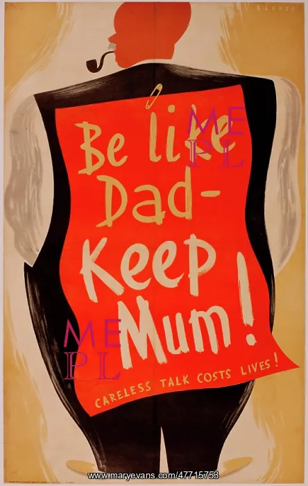 : Poster, Be Like Dad -- Keep Mum! WW2 : Poster, Be Like Dad -- Keep Mum! WW2
