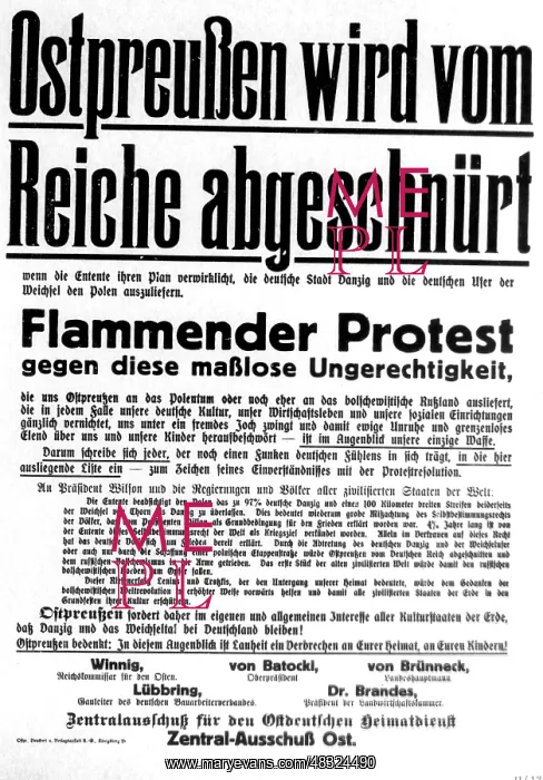 : Poster against the loss of Danzig and the constriction : Poster against the loss of Danzig and the constriction