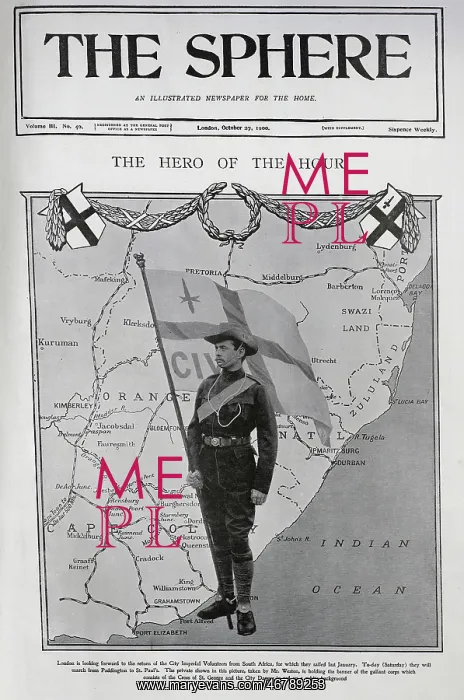 : Poster marking returning soldiers from the Boer war : Poster marking returning soldiers from the Boer war