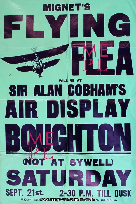 : Poster, Mignet's Flying Flea Air Display, Boughton : Poster, Mignet's Flying Flea Air Display, Boughton