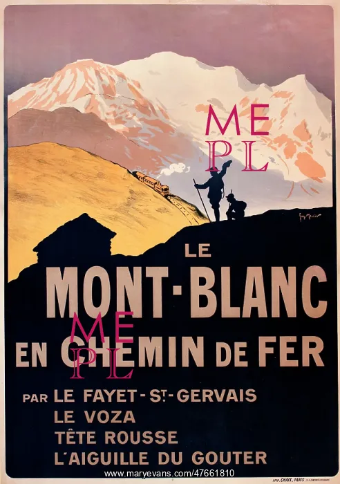 : Poster, Mont Blanc by railway : Poster, Mont Blanc by railway