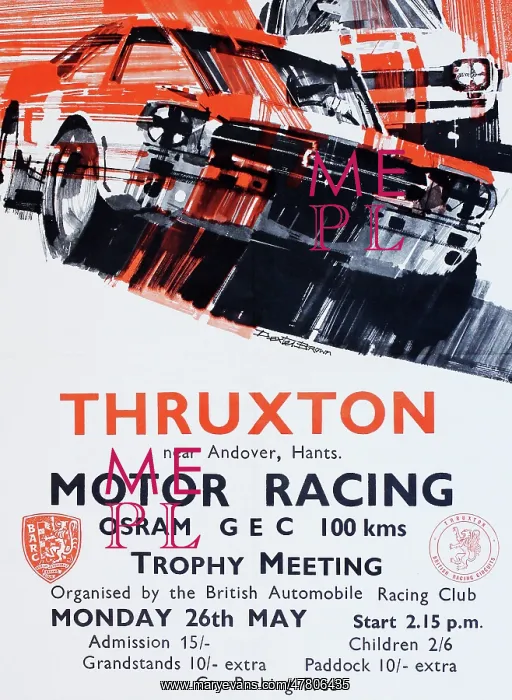: Poster, Motor Racing, Thruxton, 26 May : Poster, Motor Racing, Thruxton, 26 May