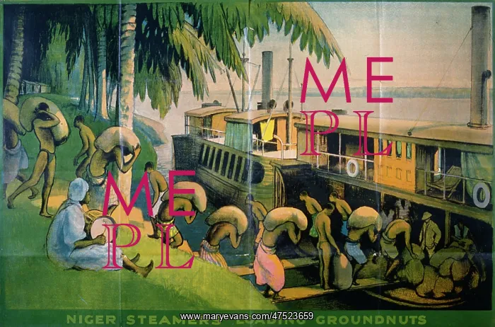 : Poster of Niger steamers loading groundnuts : Poster of Niger steamers loading groundnuts