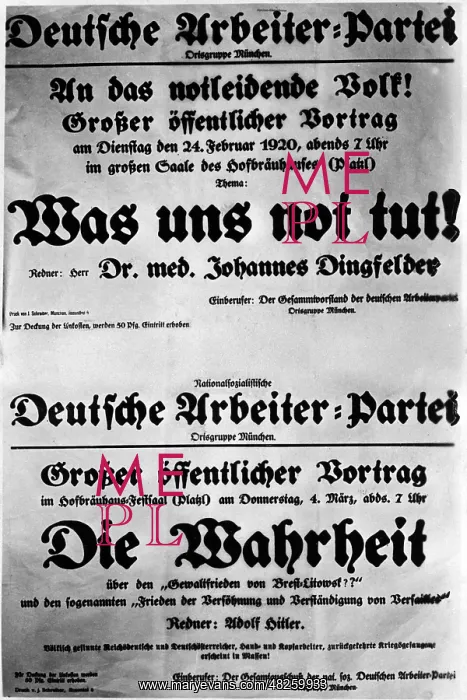 : Poster of the NSDAP from the early days : Poster of the NSDAP from the early days