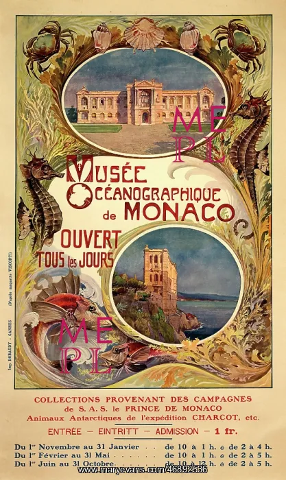 : Poster, Oceanographic Museum of Monaco : Poster, Oceanographic Museum of Monaco