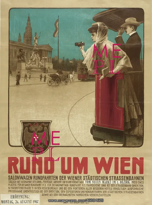 : Poster for the opening of the tramline Rund : Poster for the opening of the tramline Rund