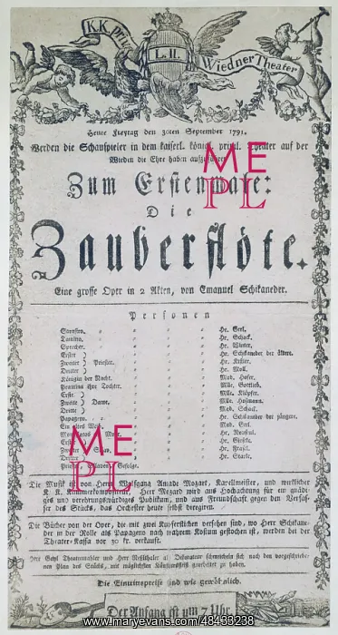 : Poster for the opera The Magic Flute ('Die Zauberflote') : Poster for the opera The Magic Flute ('Die Zauberflote')