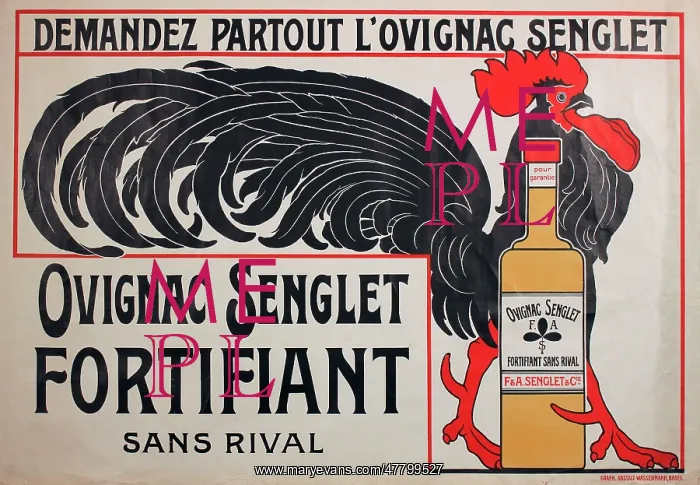: Poster, Ovignac Senglet Fortifiant, cognac drink with eggs : Poster, Ovignac Senglet Fortifiant, cognac drink with eggs