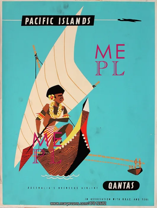  : Poster, Pacific Islands via Qantas