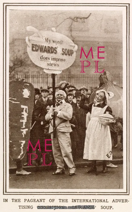 : Poster Pageant - Advert for Edwards Soup 1920 : Poster Pageant - Advert for Edwards Soup 1920