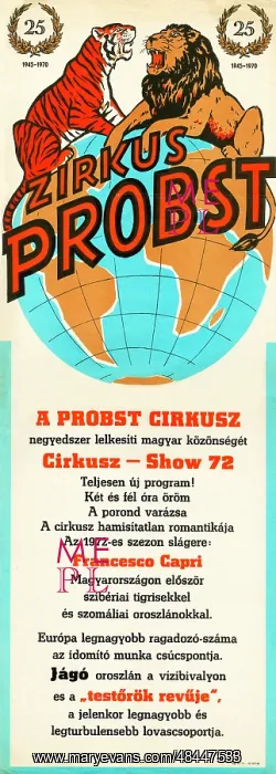  : Poster, Probst Circus, Hungary