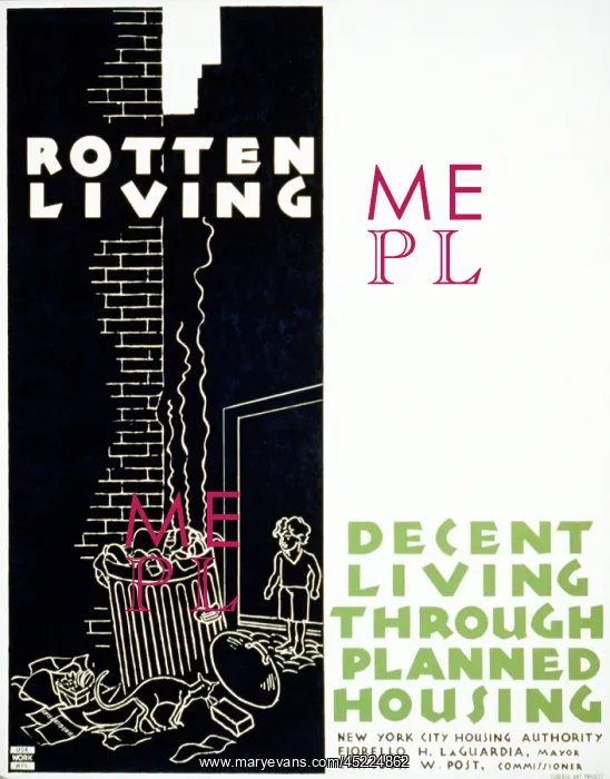 : Poster promoting planned housing as a solution ? : Poster promoting planned housing as a solution ?