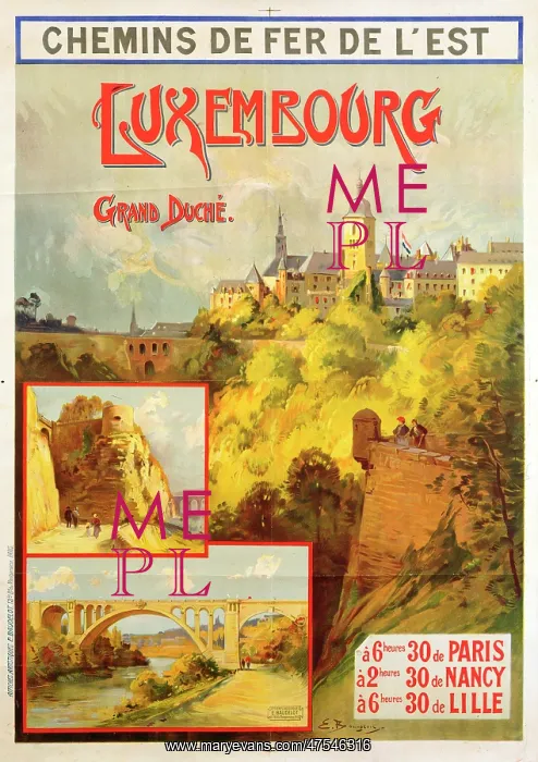 : Poster, railway excursions to Luxembourg : Poster, railway excursions to Luxembourg