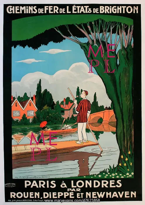 : Poster, railway service from Paris to London : Poster, railway service from Paris to London