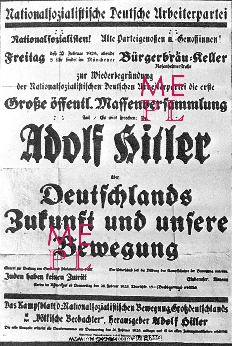 : Poster on refoundation of NSDAP : Poster on refoundation of NSDAP