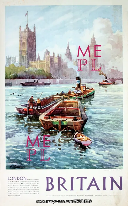 : Poster, River Thames at Westminster, London : Poster, River Thames at Westminster, London