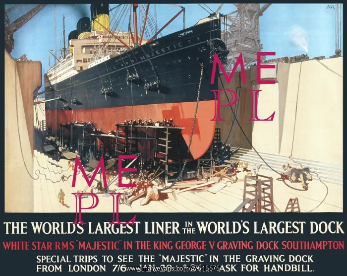 : Poster for the RMS Majestic : Poster for the RMS Majestic