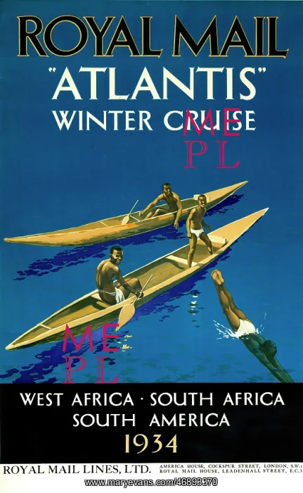 : Poster, Royal Mail Atlantis Winter Cruise : Poster, Royal Mail Atlantis Winter Cruise
