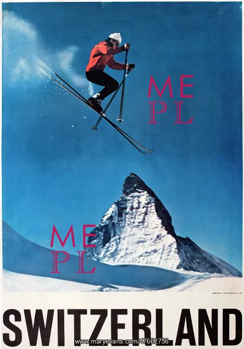 : Poster, Skiing in Switzerland : Poster, Skiing in Switzerland