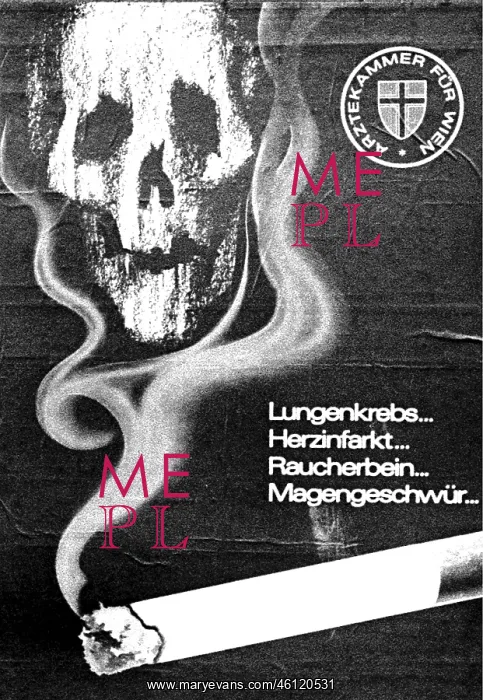 : Poster against smoking 1971 : Poster against smoking 1971
