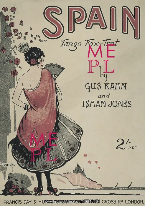 : Poster Spain - Tango fox-trot by Gus Kahn and : Poster Spain - Tango fox-trot by Gus Kahn and