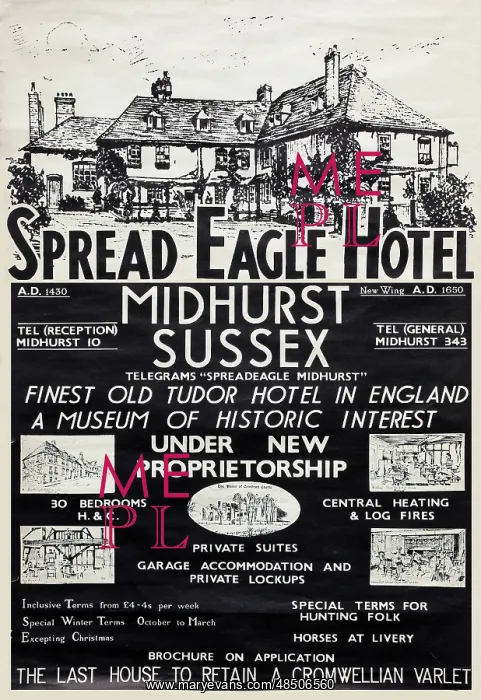  : Poster, The Spread Eagle Hotel, Midhurst, Sussex