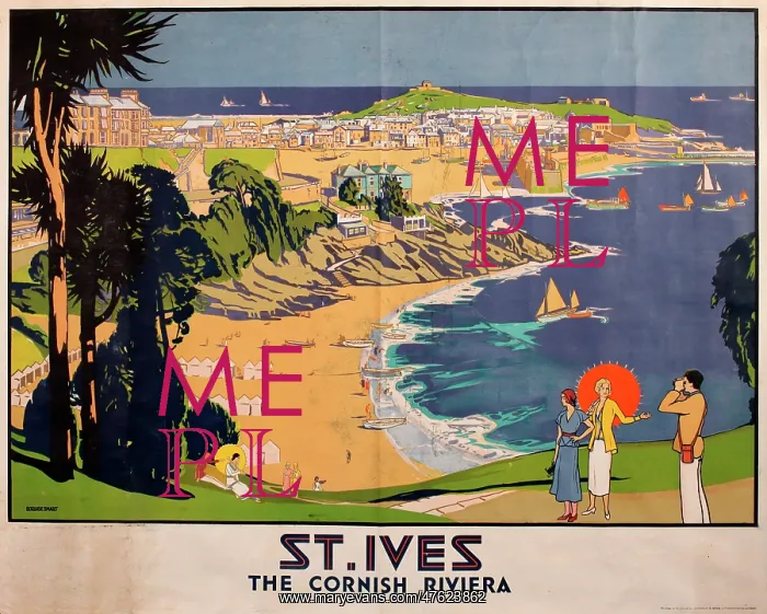: Poster, St Ives, The Cornish Riviera : Poster, St Ives, The Cornish Riviera