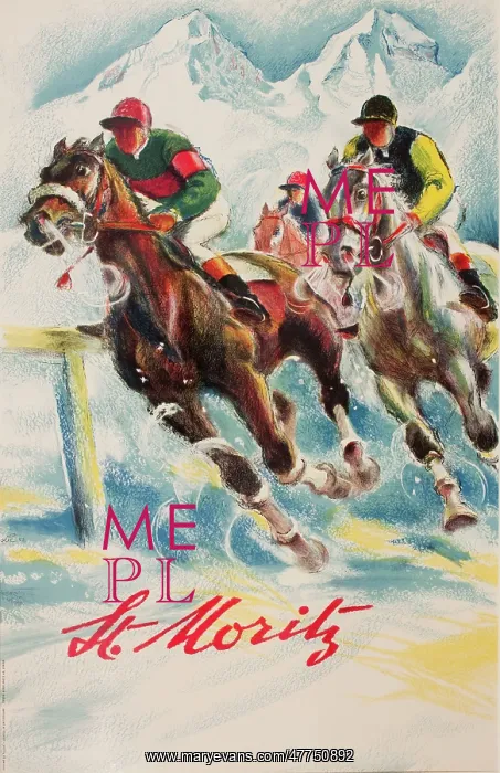  : Poster, St Moritz, horse racing
