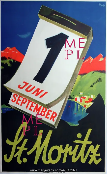 : Poster, St Moritz, Switzerland : Poster, St Moritz, Switzerland