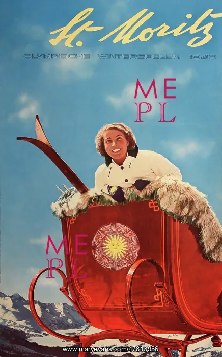: Poster, St Moritz, Switzerland, Winter Olympics : Poster, St Moritz, Switzerland, Winter Olympics