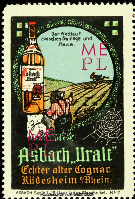 : Poster stamp Asbach Uralt : Poster stamp Asbach Uralt