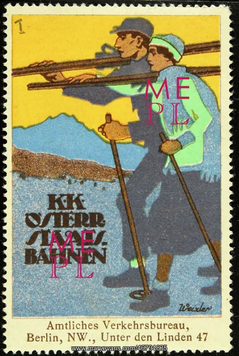 : Poster stamp Austrian State Railways : Poster stamp Austrian State Railways