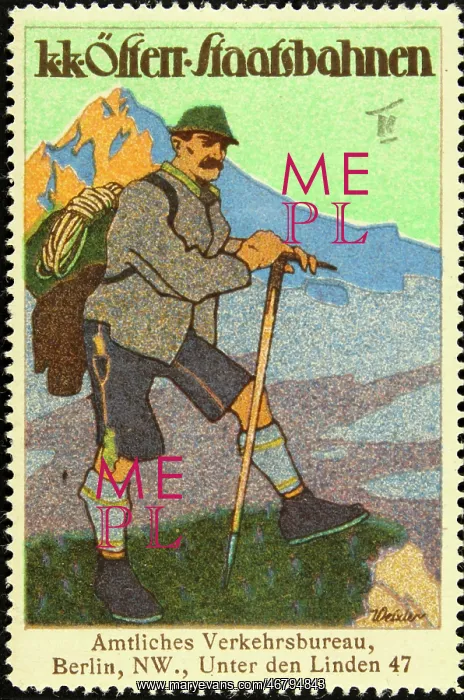 : Poster stamp Austrian State Railways : Poster stamp Austrian State Railways