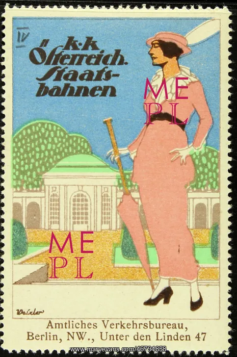 : Poster stamp Austrian State Railways : Poster stamp Austrian State Railways
