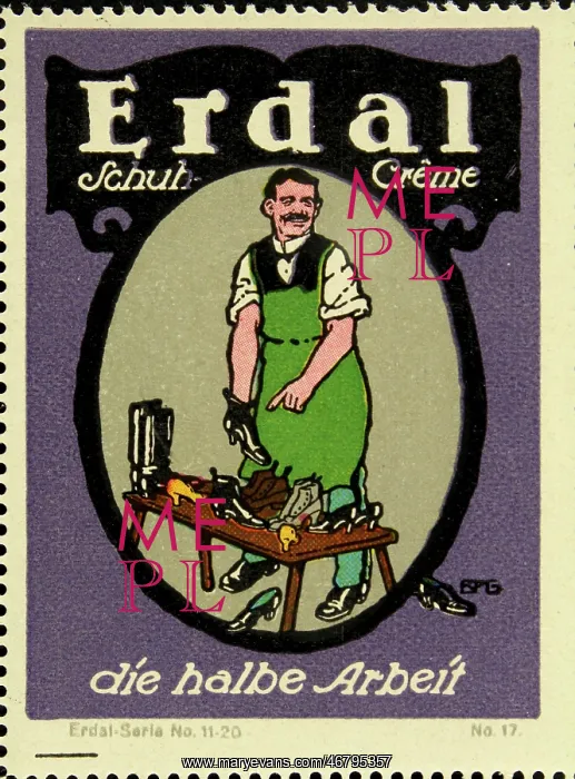: Poster stamp Erdal shoe cream : Poster stamp Erdal shoe cream