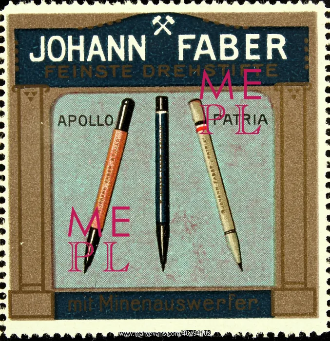 : Poster stamp Faber pencils : Poster stamp Faber pencils