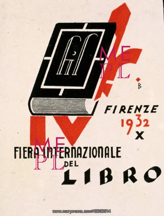 : Poster stamp, Florence Book Fair : Poster stamp, Florence Book Fair