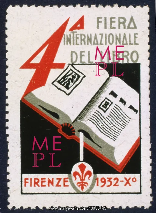 : Poster stamp, Fourth International Book Fair, Florence : Poster stamp, Fourth International Book Fair, Florence
