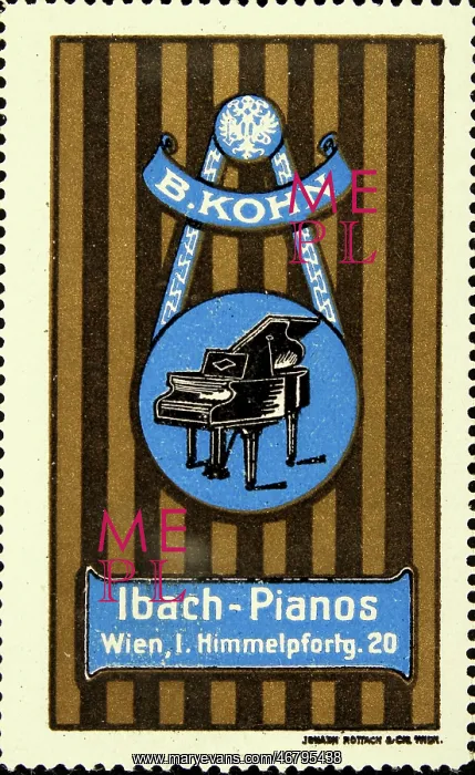 : Poster stamp Kohn pianos Vienna : Poster stamp Kohn pianos Vienna