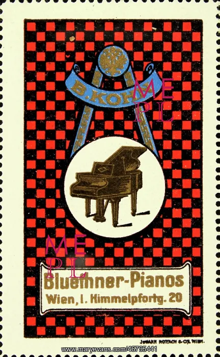 : Poster stamp Kohn pianos Vienna : Poster stamp Kohn pianos Vienna