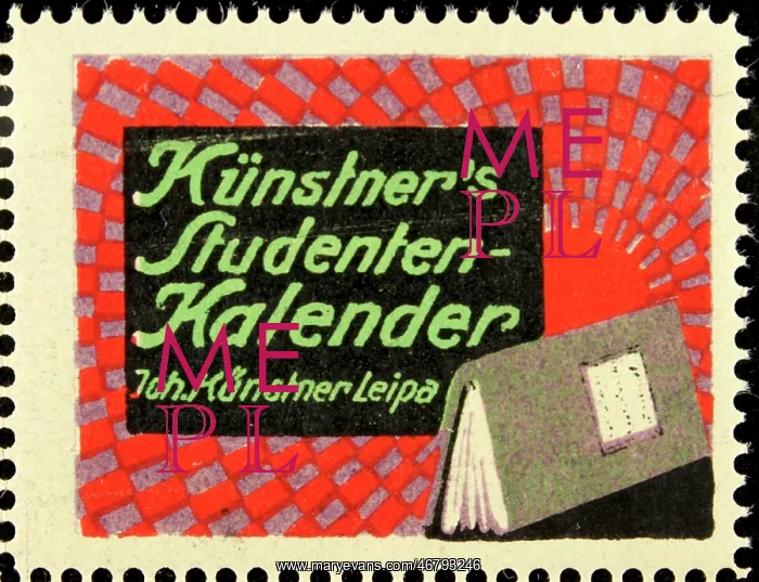 : Poster stamp Kunstner's student calendar : Poster stamp Kunstner's student calendar