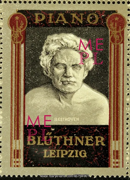 : Poster stamp Piano Bluthner Leipzig : Poster stamp Piano Bluthner Leipzig