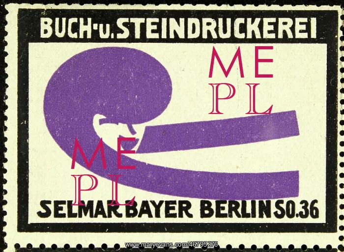 : Poster stamp Printer Selmar Bayer : Poster stamp Printer Selmar Bayer