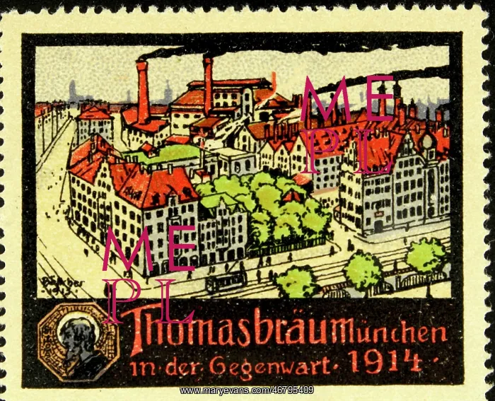 : Poster stamp Thomasbrau Munich : Poster stamp Thomasbrau Munich
