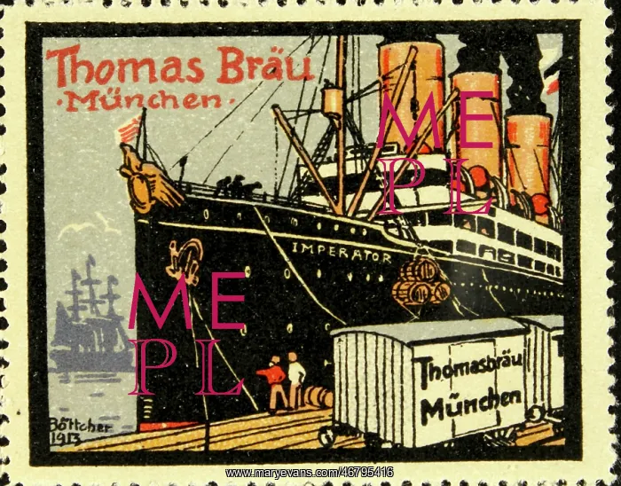 : Poster stamp Thomasbrau Munich : Poster stamp Thomasbrau Munich