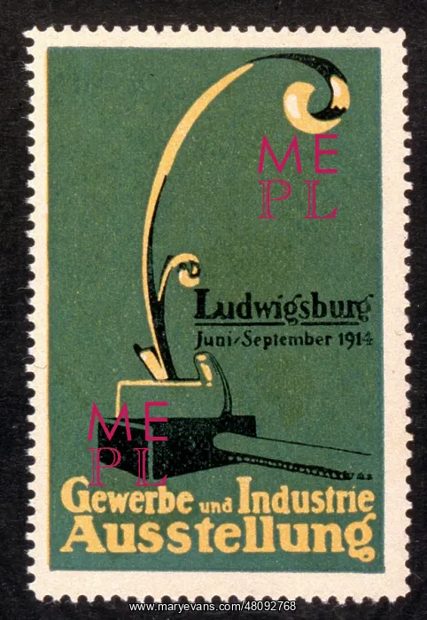 : Poster stamp, Trade and Industry Exhibition, Ludwigsburg : Poster stamp, Trade and Industry Exhibition, Ludwigsburg