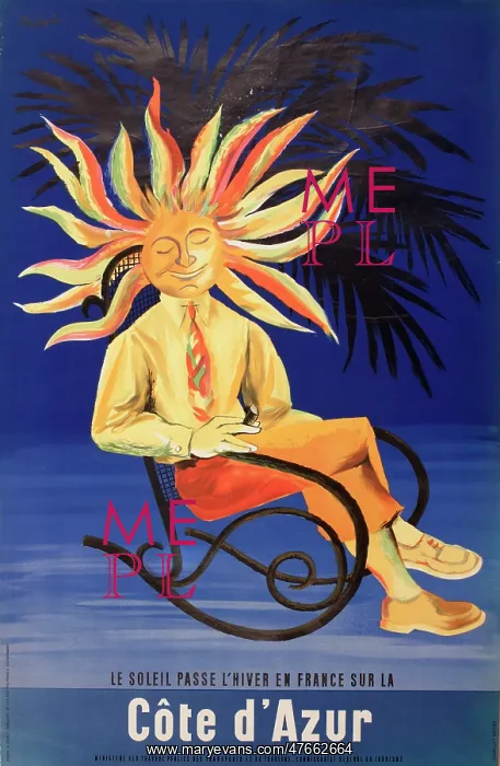 : Poster, The sun spends the winter on the Cote d'Azur : Poster, The sun spends the winter on the Cote d'Azur