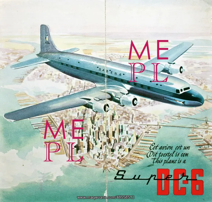 : Poster, Super DC-6 aeroplane : Poster, Super DC-6 aeroplane