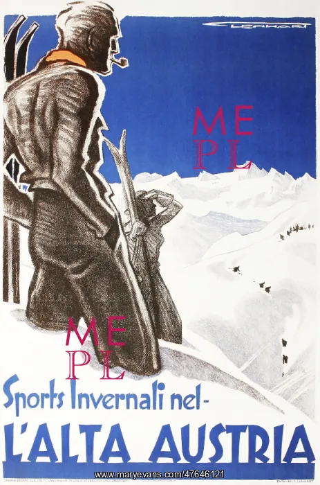 : Poster for The Upper Austrian Tourist Board - Ski Scene : Poster for The Upper Austrian Tourist Board - Ski Scene