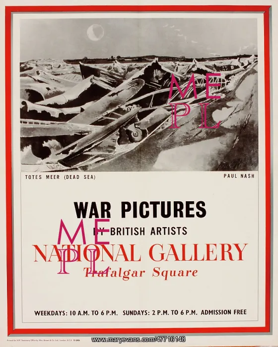 : Poster, War Pictures by British Artists, National Gallery : Poster, War Pictures by British Artists, National Gallery
